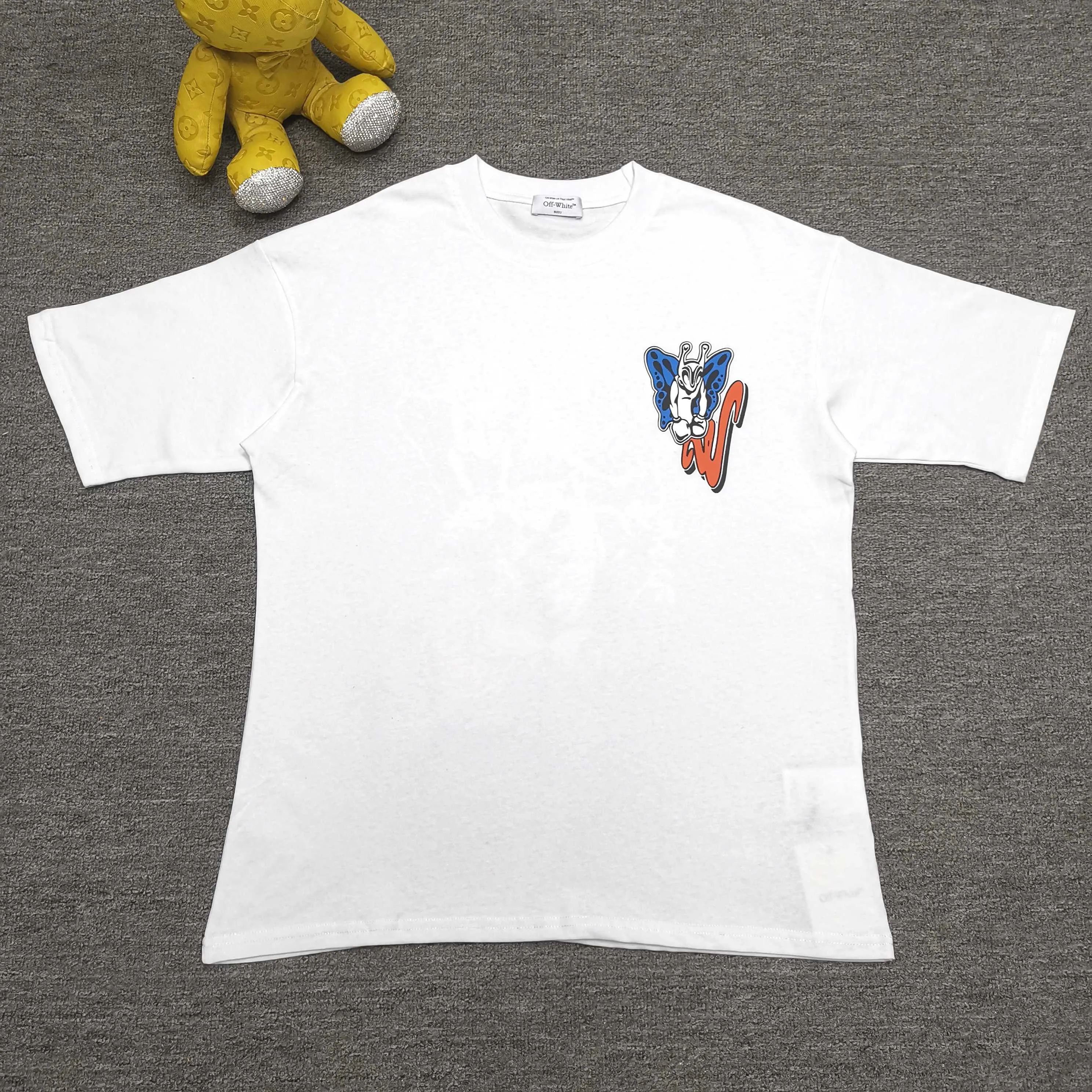 Off white top version, new loose short-sleeved T-shirt Color: Black White Blue Gray Size: S M L XL P240